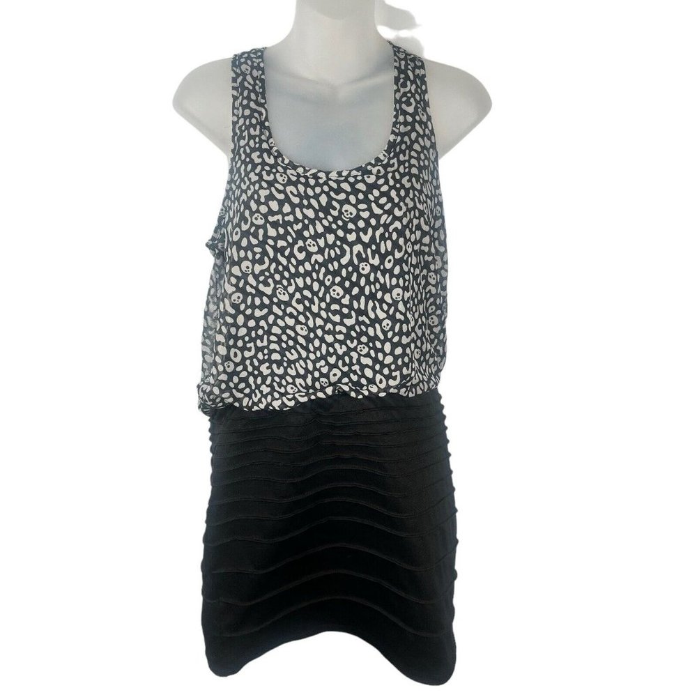 Vanity Vintage Rockabilly Skulls Sleeveless Dress Mini Skirt Zip Up Women's Sz S - Picture 6 of 16